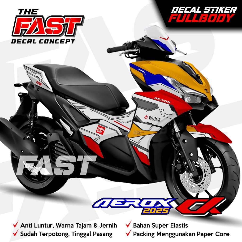 สติ๊กเกอร์รูปลอก Fullbody Variation AEROX ALPHA GUNDAM - สติ๊กเกอร์รูปลอก AEROX ALPHA Decal สติกเกอร