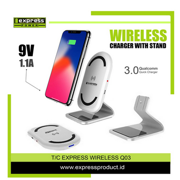 HP WIRELESS EXPRESS CHARGER Q03 / FAST CHARGING ที่ชาร์จโทรศัพท์พร้อมปลั๊กสําหรับสมาร์ทโฟน