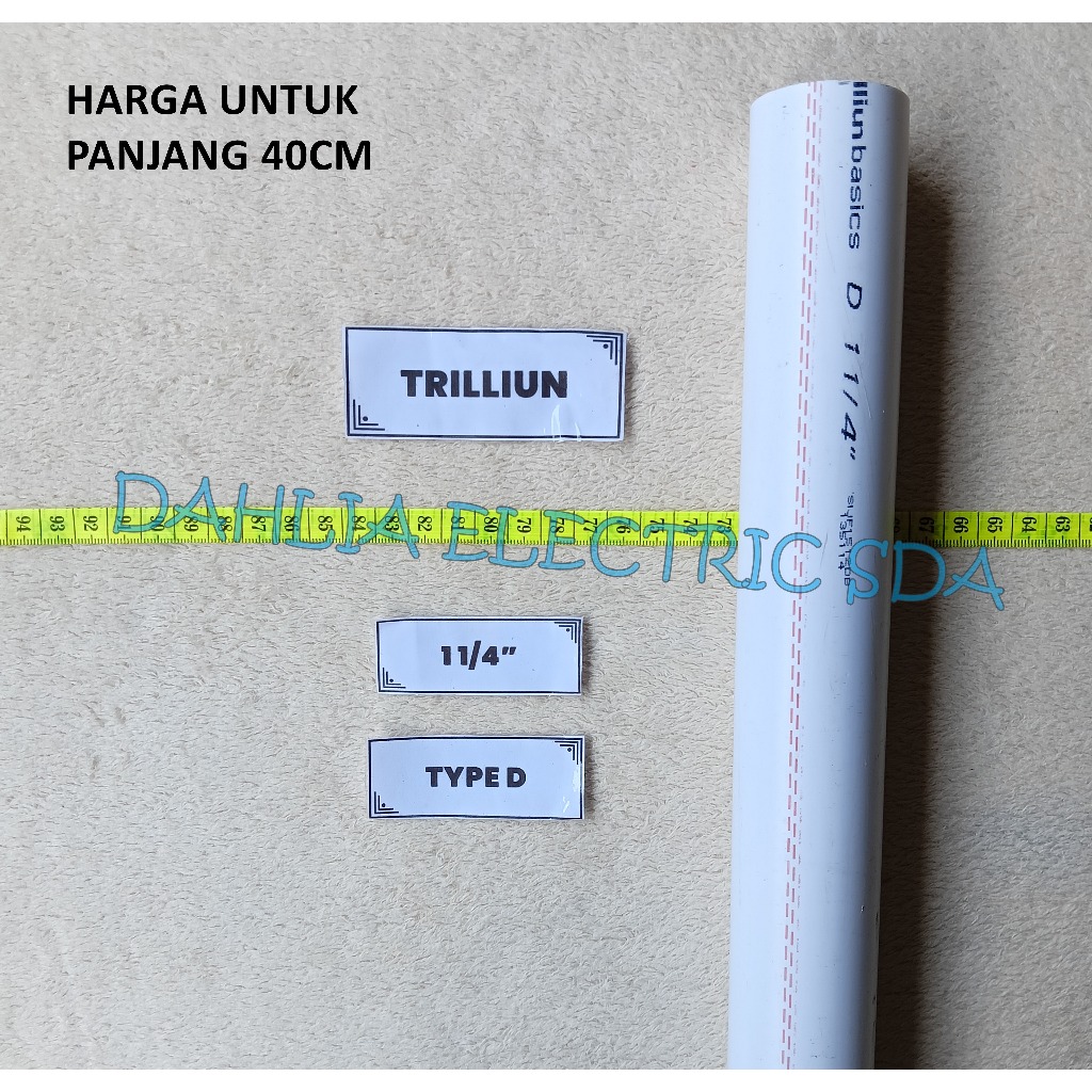 PVC PIPE 1 1/4" D LENGTH 40CM TRILLION