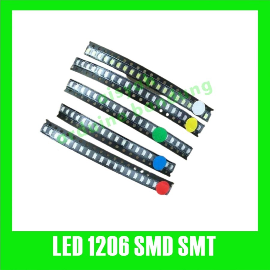 MERAH HIJAU LED 1206 SMD แดง เหลือง เขียว น้ําเงิน ขาว ส้ม คุณภาพสูง