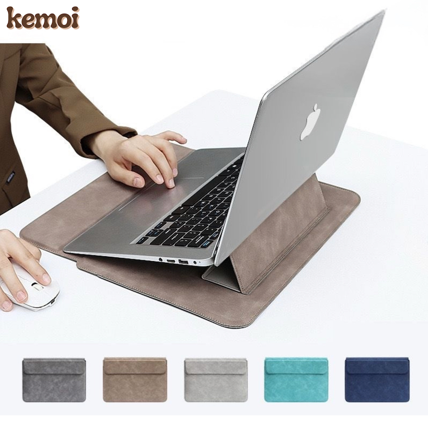 Kemoi - มัลติฟังก์ชั่ iPad กระเป๋าแล็ปท็อปแล็ปท็อปป้องกันกรณีขาตั้งแนวตั้ง Universal แล็ปท็อปหนังกัน