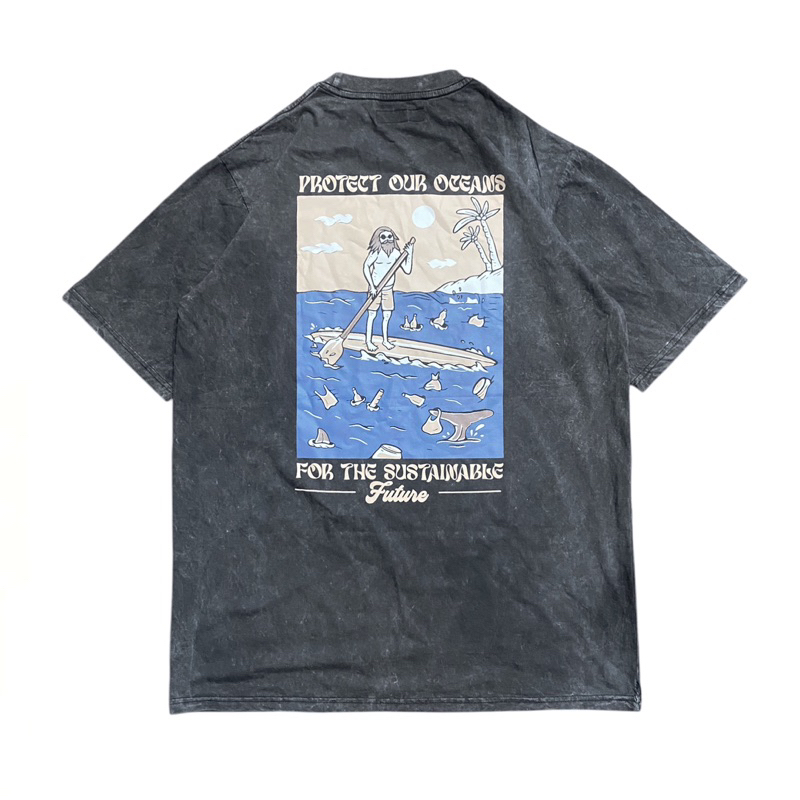 เสื้อยืดโอเวอร์ไซส์ / STONEWASH / V TS PROTECT OCEAN