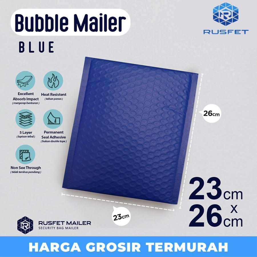 บรรจุภัณฑ์ฟอง Online Bubble Mailer Polybubble Blue Electric Envelope 23x26 ซม.หน่วย