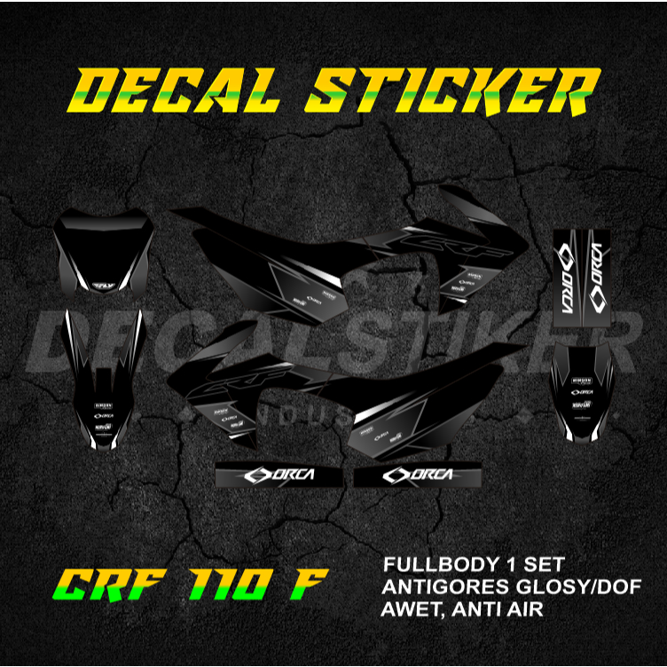 STABILO UNGU PUTIH MERAH HIJAU DECAL STICKER CRF 110 FULLBODY (002) สติ๊กเกอร์ MINIMOTO 110F F MINIT