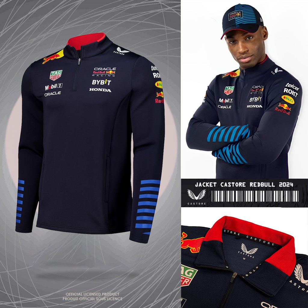 RED BULL JACKET 2024 TEAM FORMULA 1 ONE RedBull Racing Team Quarter Zip navy JACKET