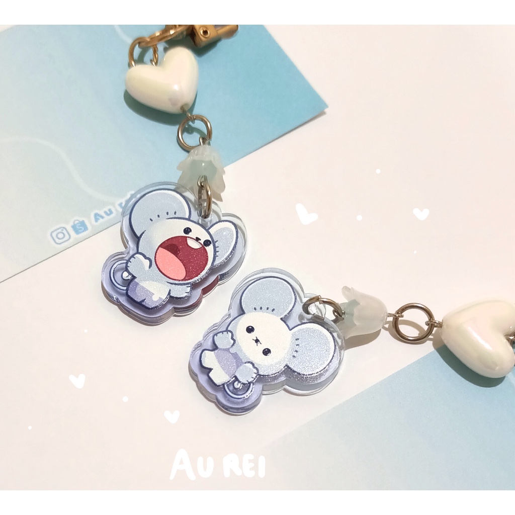 พวงกุญแจอะคริลิค Pokemon tandemaus maushold eevee maikarap |พวงกุญแจคู่รัก | เสน่ห์โทรศัพท์ | โดย au