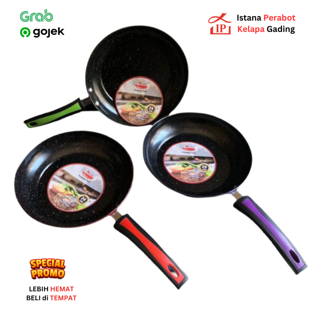 TEFLON HAPPY FUN / กระทะทอด 24 ซม. / กระทะไม่ติดมัน HAPPY FUN