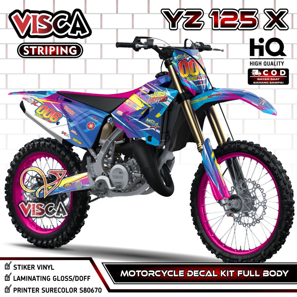 Decal YZ 125 X 2022 Full Body - YZ 125X Fullbody Sticker - YZ 125 2022 Decal - YZ 125X Striping ครูแ
