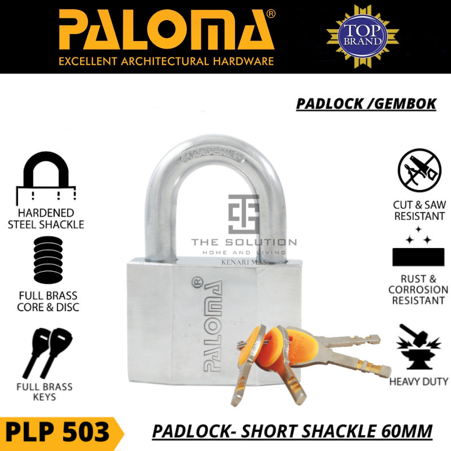 PALOMA PLP 503 กุญแจแข็งสั้นกุญแจมือคอสั้น 60MM