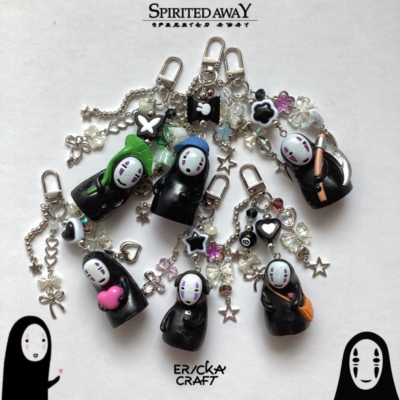 GANTUNGAN KEYCHAIN KAONASHI NO FACE SPIRITED AWAY GHIBLI ANIME PREMIUM FIGURE KEYCHAIN BEAD HANGER K