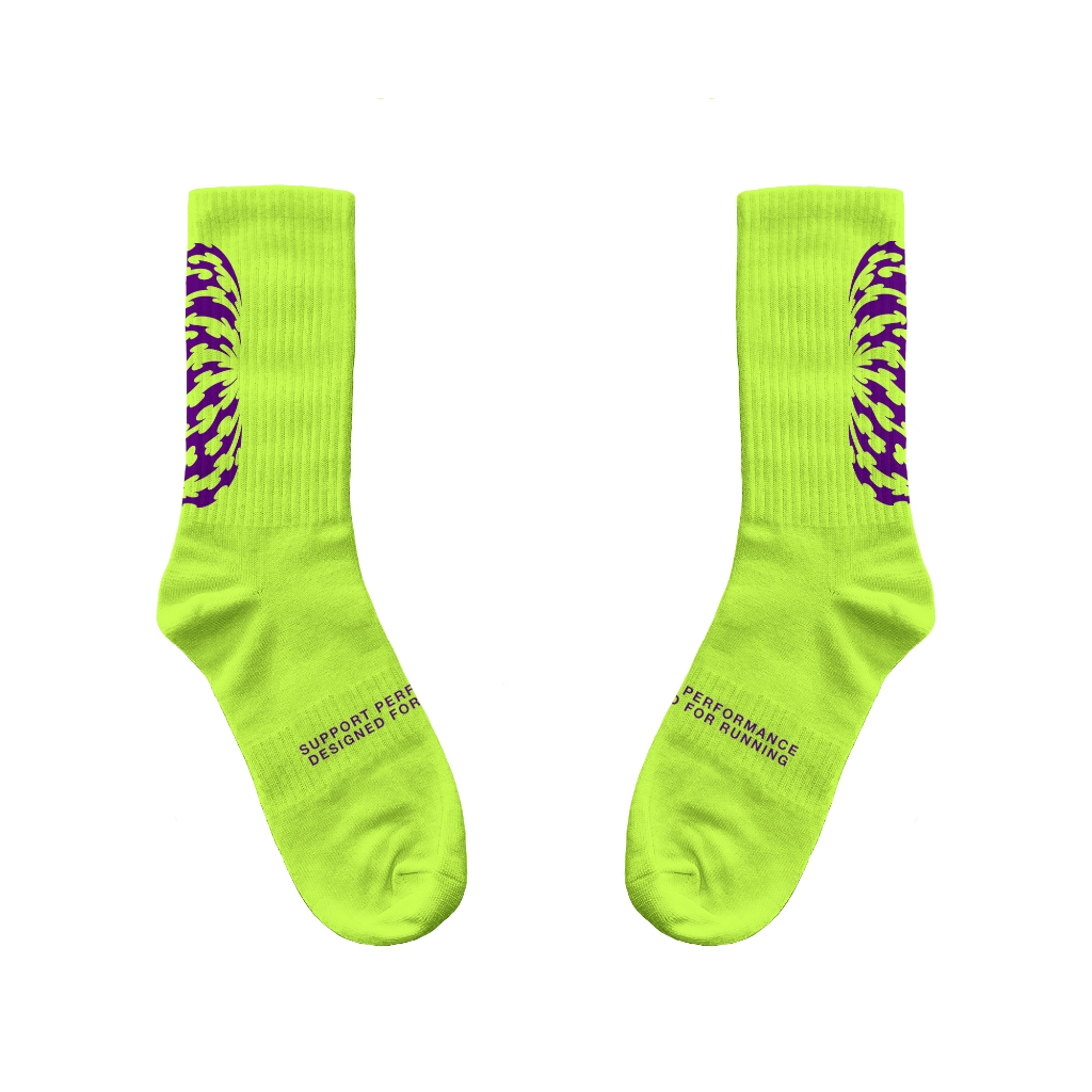 HLWN Running Unisex Socks Light Lime - Vigorous