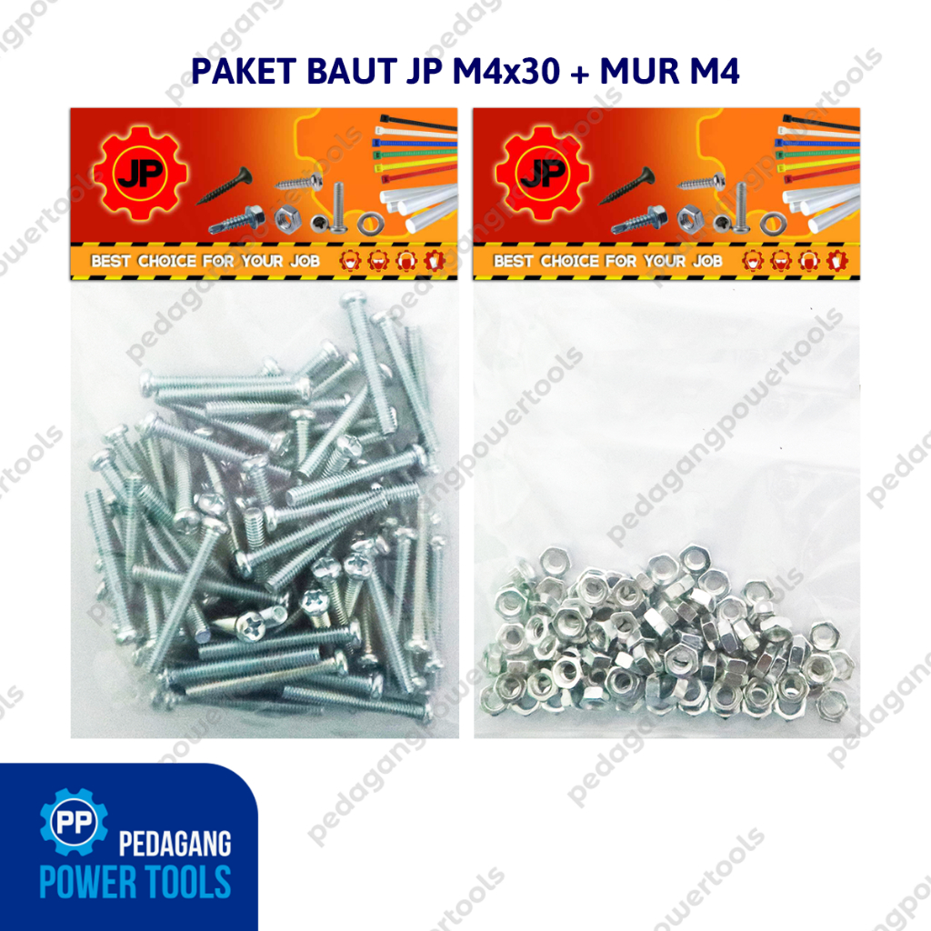 แพ็คเกจ 2 ชุด 4x30 BOLT NUT JP M 4 x 30 MM M4 NUT SCREW COTENTS 100 ชิ้น