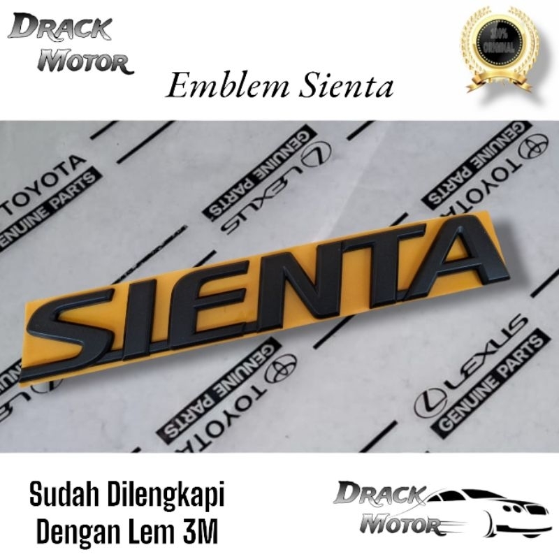 สัญลักษณ์ Sienta สีดําด้านเดิมสําหรับท้ายรถ Toyota Sienta