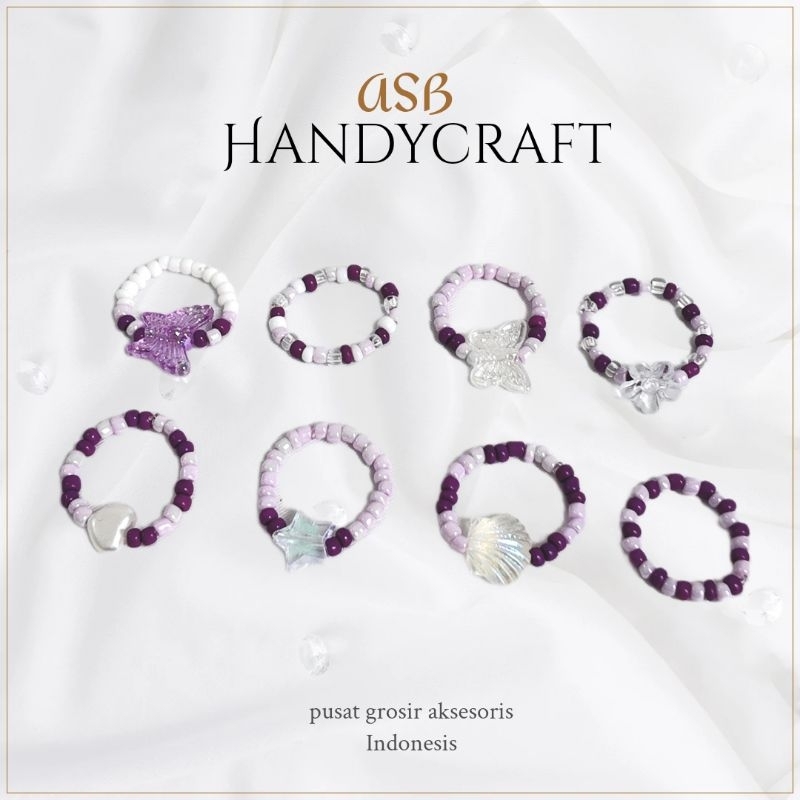 [CMM075] 1 ชิ้น - แหวนลูกปัดสีซีรีส์พรีเมี่ยม