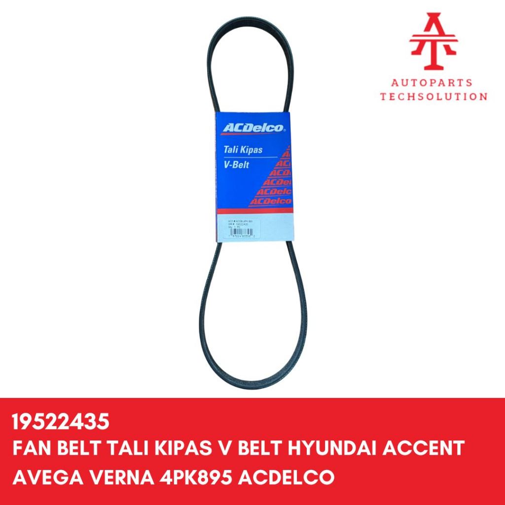 สายพานพัดลม V เข็มขัด Hyundai Accent Avega Verna 4PK895 ACDelco