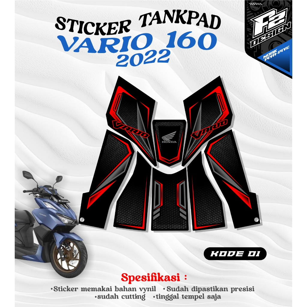 STRIPING VARIO 160 2022 DASHBOARD PROTECTOR - TANKPAD - DECKPAD VARIO 160 2022 - BODY PROTECTOR DECK PAD COVER