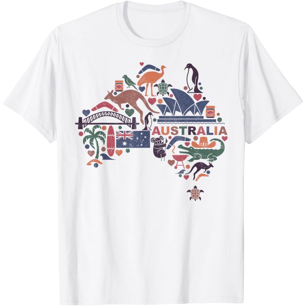 Australia Travel Kids T-Shirt Map Sydney Australia Vacation ของที่ระลึก Tee T-Shirt