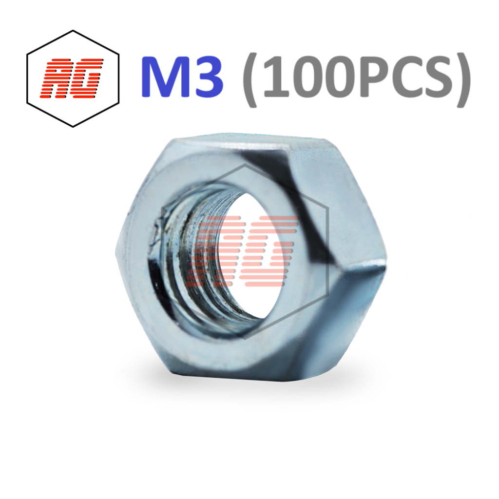 HEX NUT / สีขาว HEX NUT M3 | เนื้อหา 100 ชิ้น