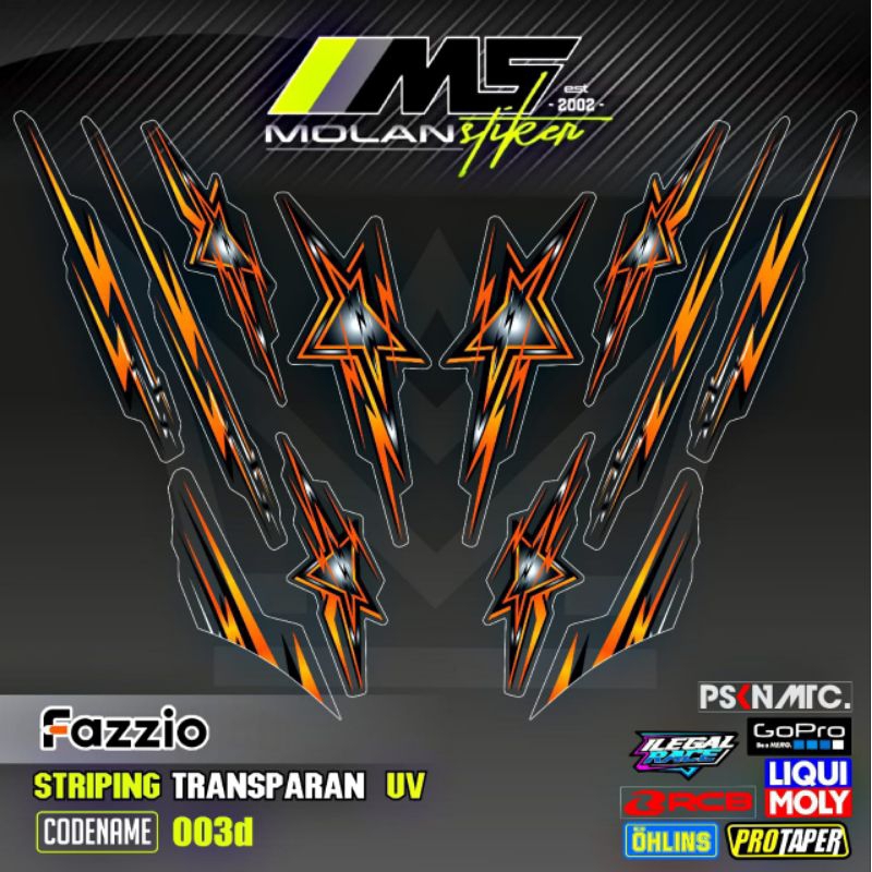 Decal สติกเกอร์ Striping Variation โปร่งใส Uv Fazzio Star Fazzio Star Yamaha Fazzio 125 Hybrid Fazzi