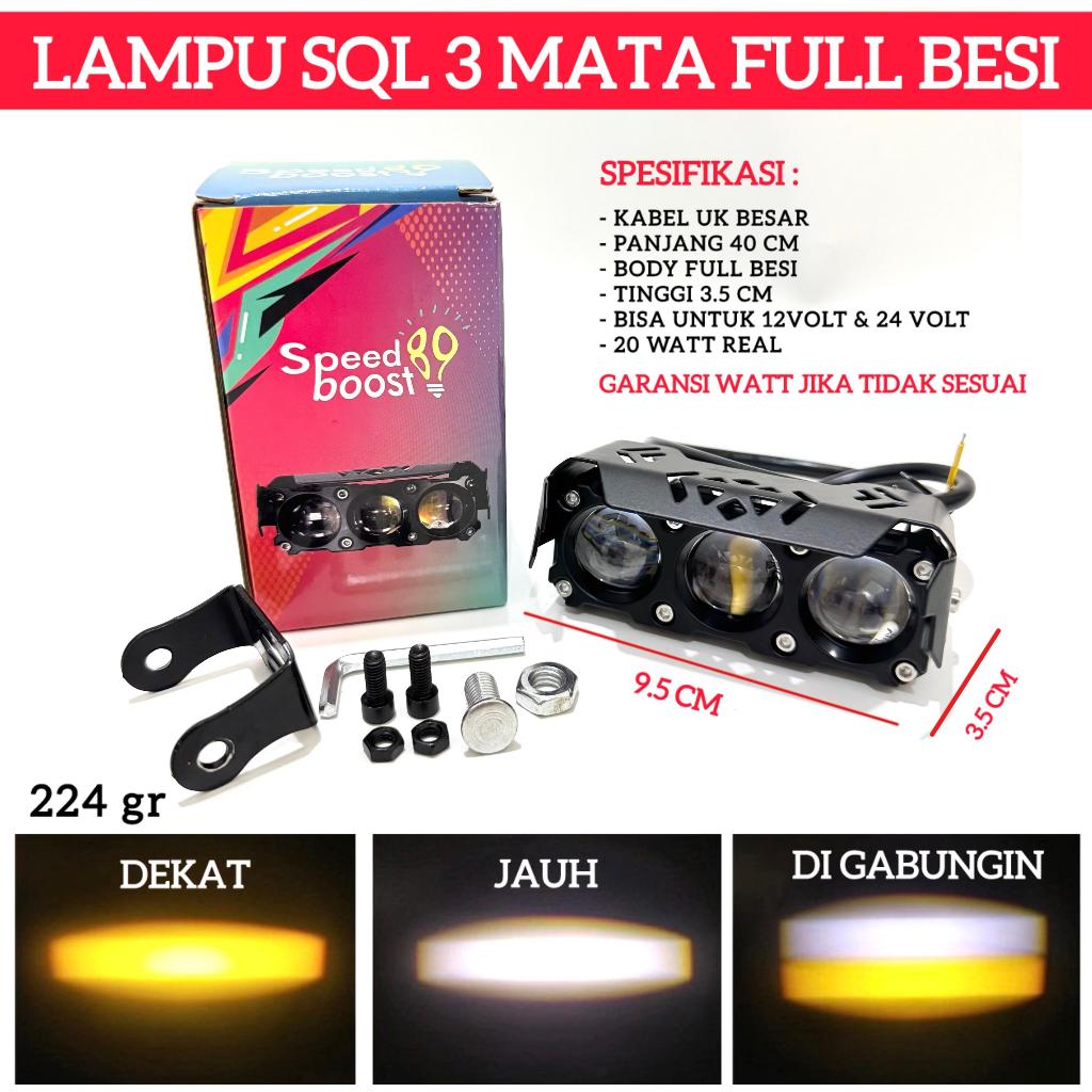 MATA 3-EYE LASER SHOOTER LAMP SUPER BRIGHT HI LOW 20 WATT MOTORCYCLE CAR FOGLAMP 3 EYES SUPER BRIGHT