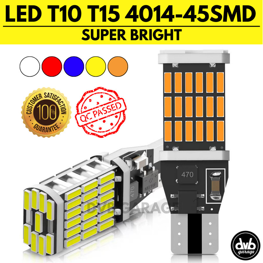 T10 T15 45SMD SUPER BRIGHT ไฟ LED CANBUS รถจักรยานยนต์รถยนต์ LED TURN SIGNAL / CANBUS ไฟ LED DUSK TU