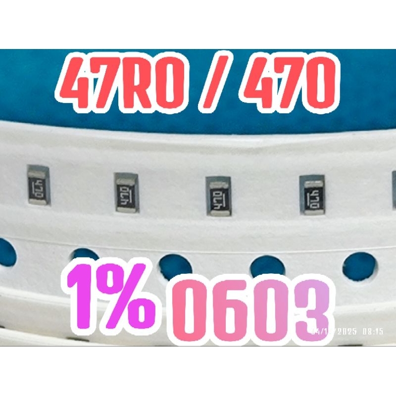 10 ชิ้น ตัวต้านทานชิป smd 47R0 470 ขนาด 0603 47ohm 47 โอห์ม 1608