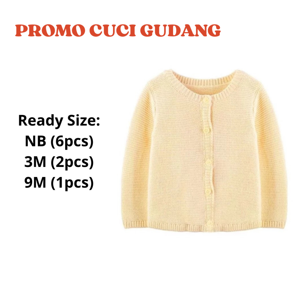 NET030 เสื้อแจ็คเก็ตถักเด็ก c*rters - สีเหลือง