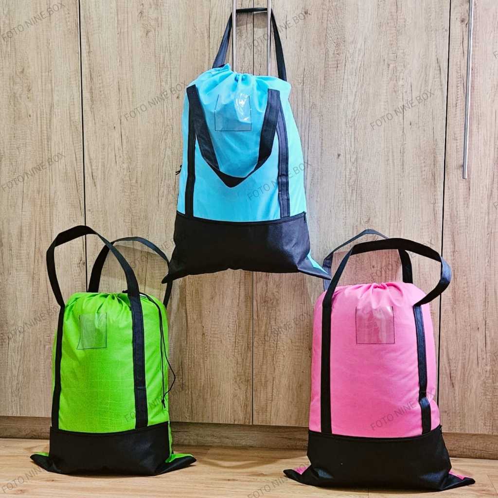 NINE BOX LAUNDRY BAG 20KG / TRAVEL BAG / SHOPPING BAG / DRAWSTRING BAG CAPACITY WEIGHT 20KG