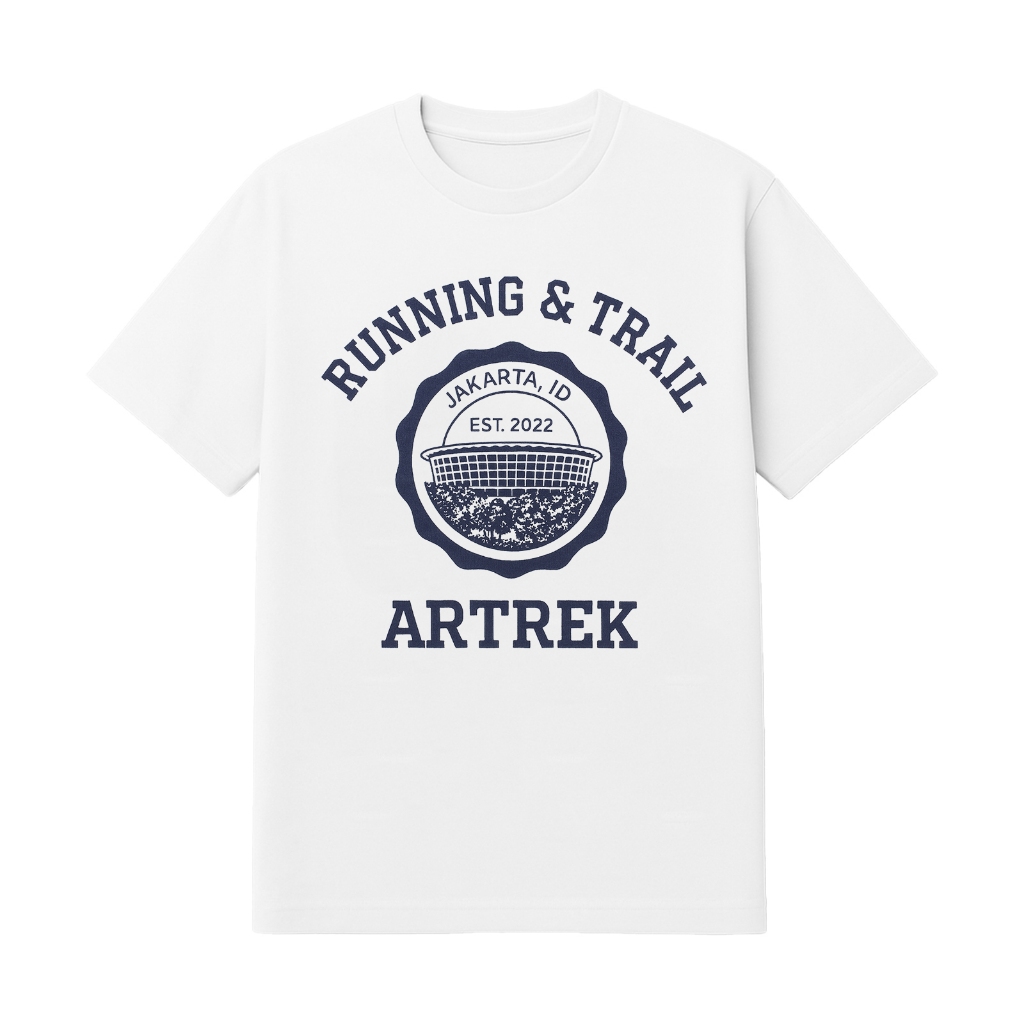 Artrek WHITE RUNNING AND TRAIL SPORTY T-Shirt - CASUAL COMFORTABLE GYM OFFICE SCHOOL