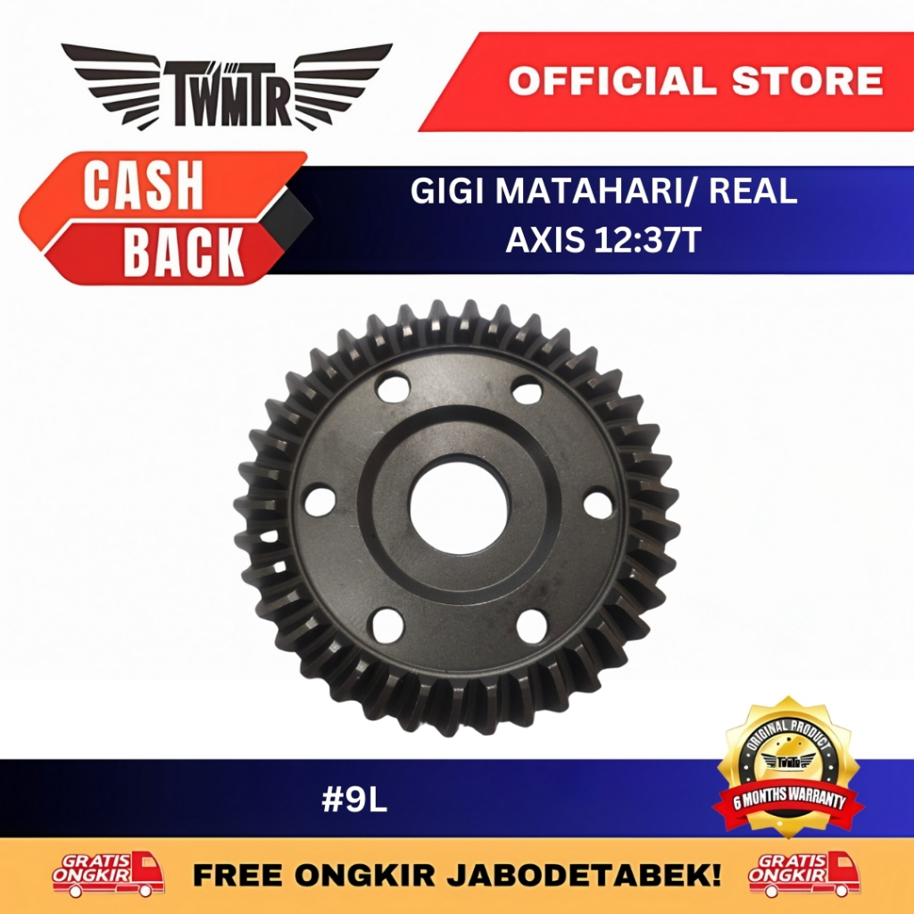 MATAHARI 9L TNMTR - SUN TEETH 12 37 REAL AXIS 12:37T SUN TEETH VIAR 37T (12:37) GEAR AXLE GEAR 37T A