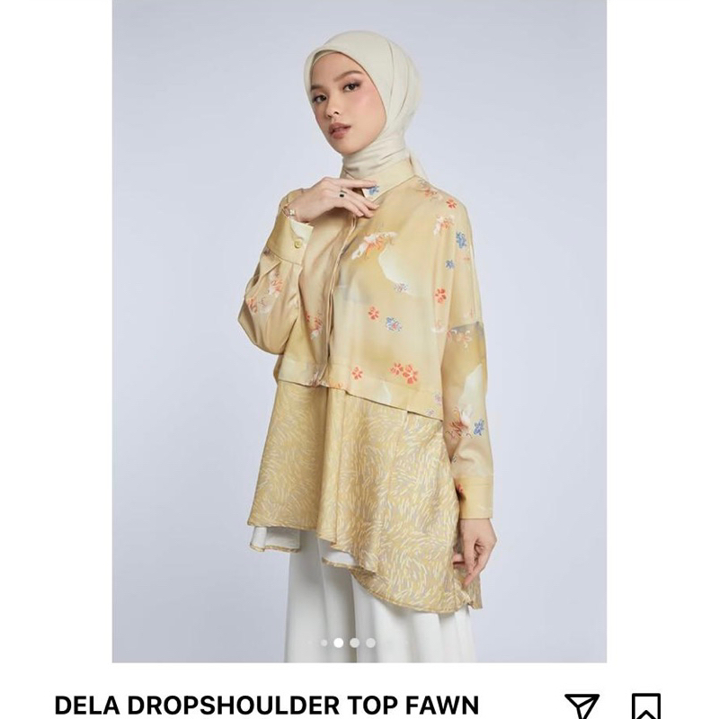 Dela DROPSHOULDER TOP FAWN