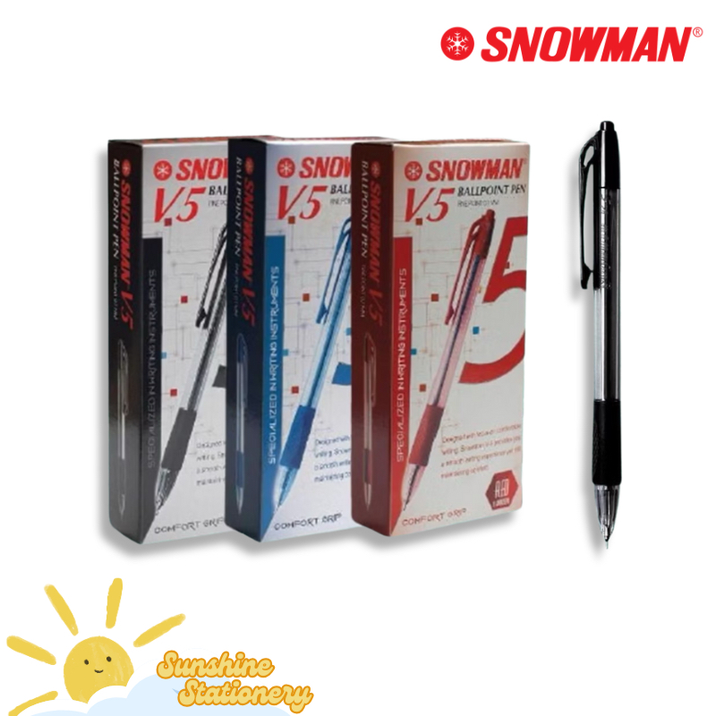 [BOX/12PCS] SNOWMAN V-5 ปากกาลูกลื่น / ปากกาลูกลื่น V5