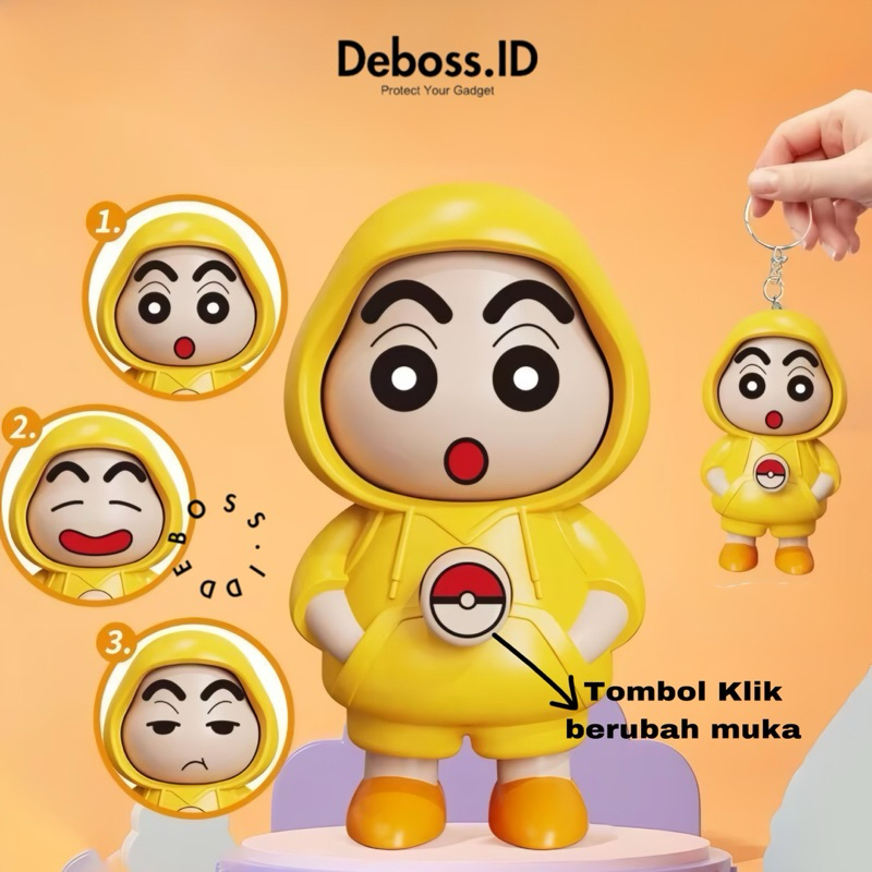 GANTUNGAN Volant SINCHAN ตุ๊กตาของเล่นเปลี่ยนหน้า KeyChain Face Changing Sinchan KeyChain เปลี่ยนใบห
