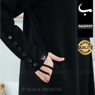 [NEW Mola Dress] Gamis hitam jetblack kiara polos premium | Abaya hitam anti uv mewah Albaneen.syari Ori untuk umroh dan haji bahan jet black dengan kacing tangan kekinian untuk wanita dewasa remaja busui size XS, S, M, L, XL, XXL, pb 130-145, ld 96-120