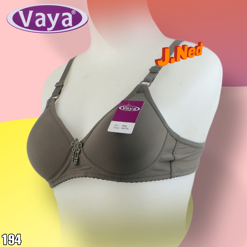 J194 Vaya Womens Underwire Foam Bra Medium Cup (B) Size 34-40 Two Hooks