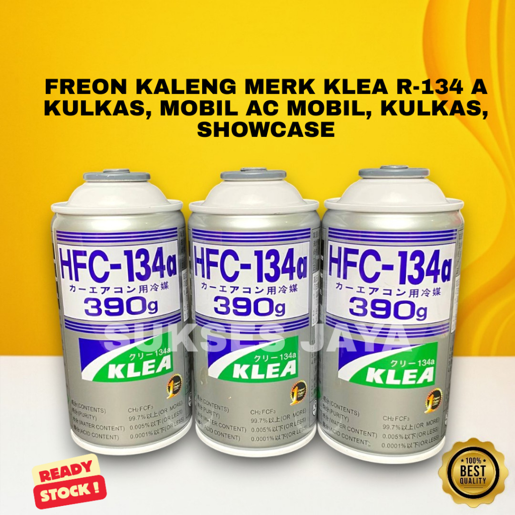 FREON KLEA R-134a REFRIGERATOR, CAR AC, REFRIGERATOR, SHOWCASE, FREEZER / PREON GOLD CAN