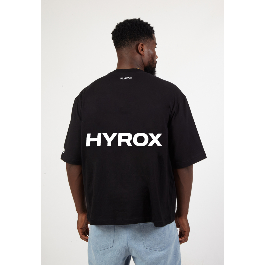 OCWA X PLAYON HYROX OVERSIZED เสื้อยืดสีดํา