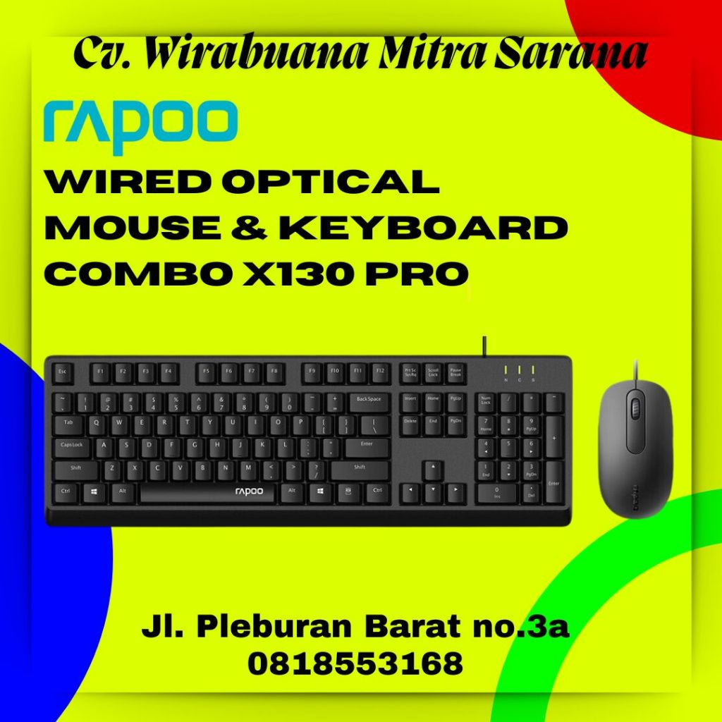 Rapoo X130 Pro Combo Keyboard & Mouse X130Pro Original Official Warranty