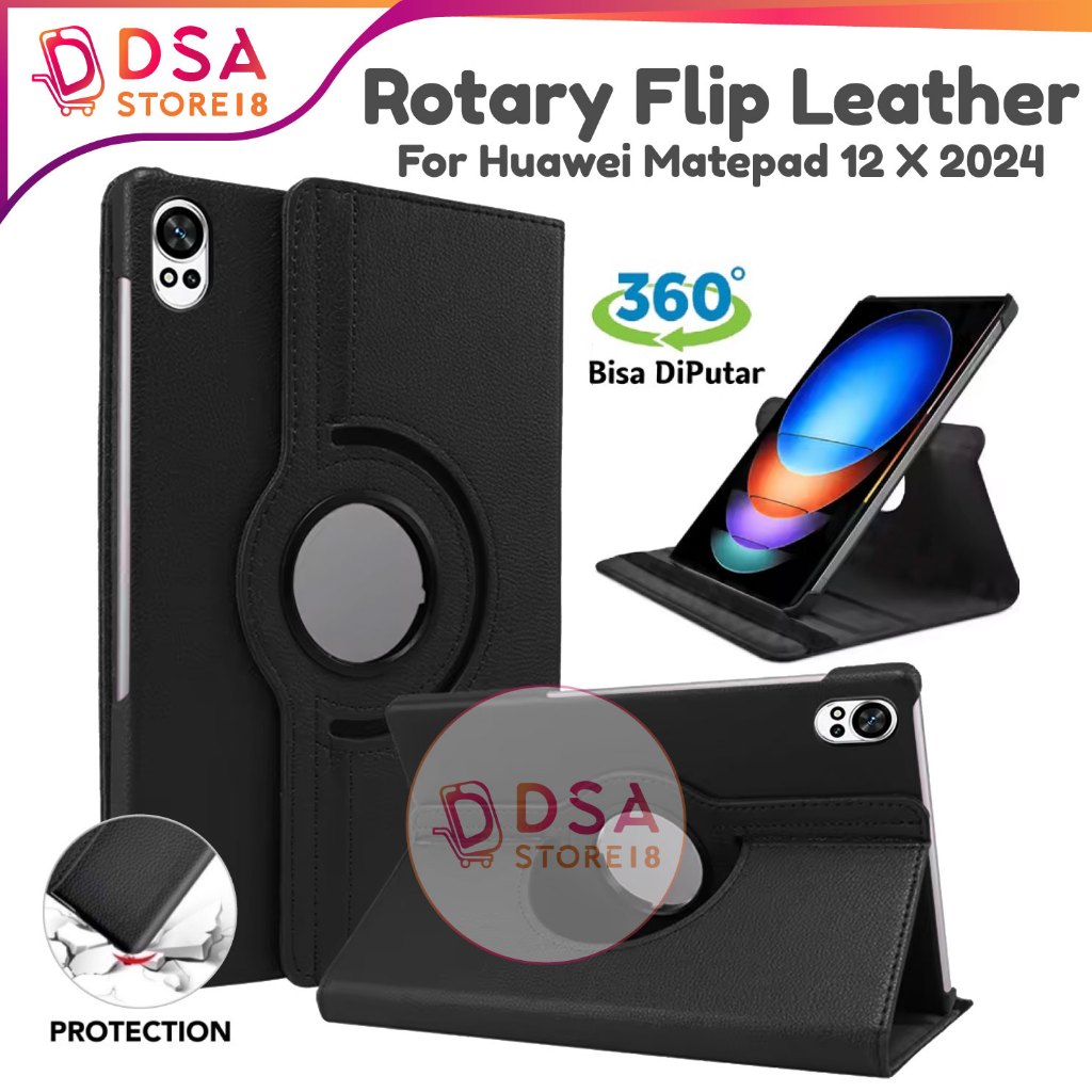 Huawei Matepad 12X / Case Huawei Matepad 12X Air 2024 ฝาครอบโรตารี 360° ยืนหนังยืนพลิกปกกรณี