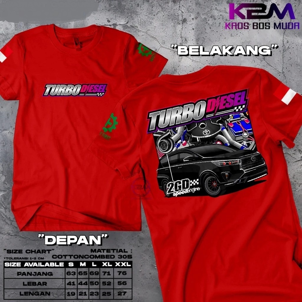 MESIN ENGINE TURBO DIESEL INNOVA 2GD Racing เสื้อยืด- Distro เสื้อยืด Racing motif ENGINE TURBO DIES