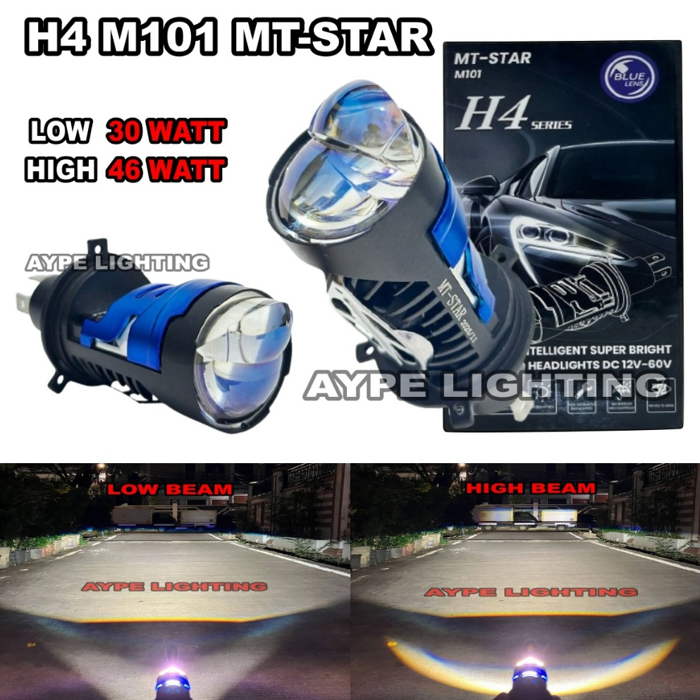 MT-STAR Mini Bild ไฟหน้า H4 M101 ล่าสุด Flat Cut off Laser High beam 46 วัตต์