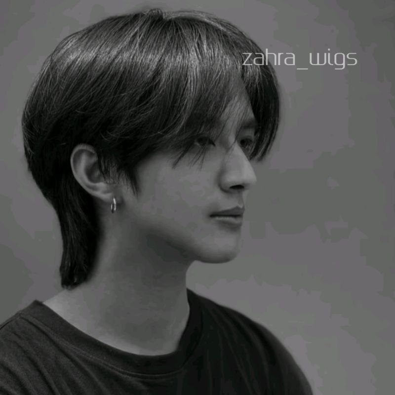 KOREAN MENS WIG SHORT HAIR MULLET STYLE SHORT CURTAIN