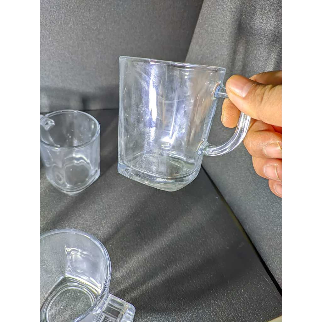 SJ - [ 6 ชิ้น GLASS ] ถ้วยกาแฟหนาระดับพรีเมียม M 133-9