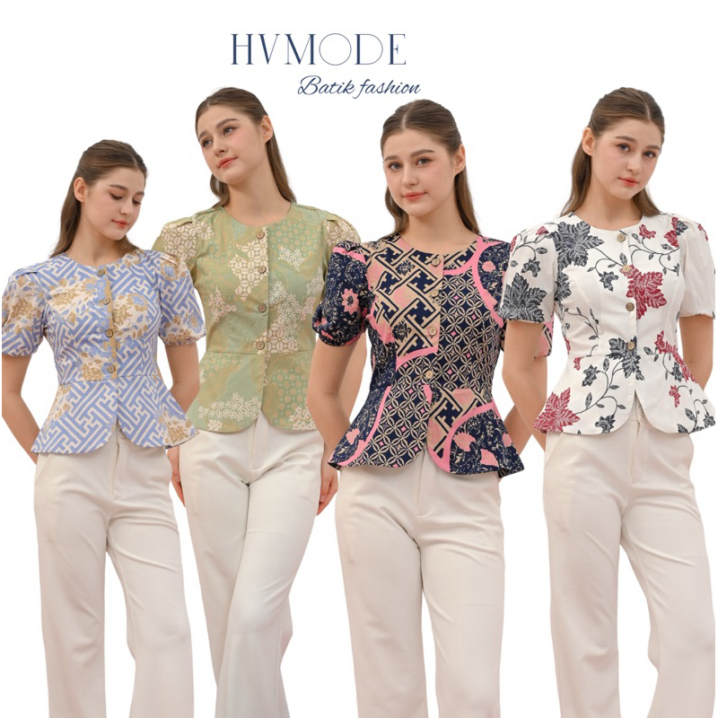 KATUN Batik top เสื้อบาติกแขนสั้น cotton stretch bernuansa Batik - 339BNI - 339ACA 339ICE 339HT - 33