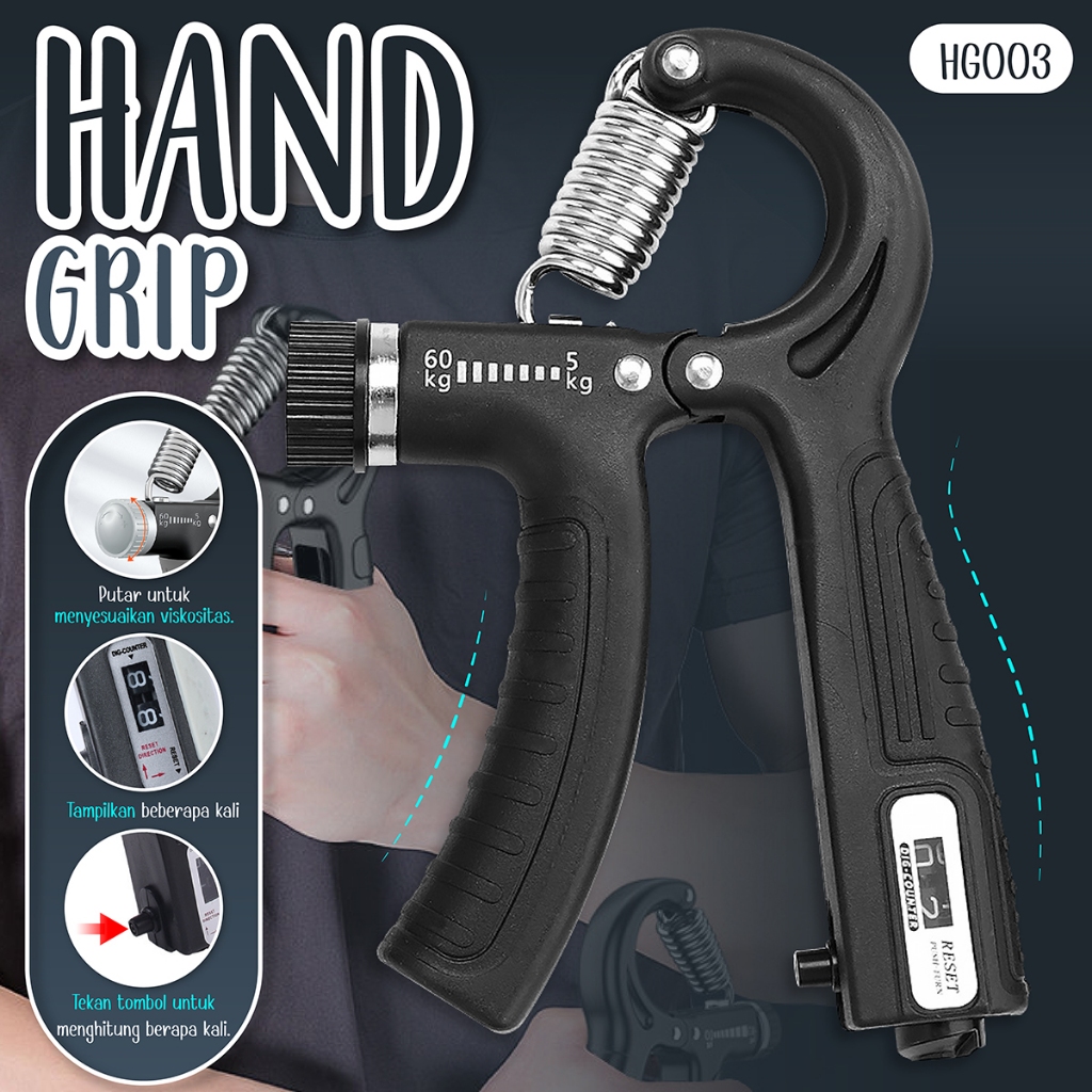 BG SPORT Handgrip Fitness อุปกรณ์ออกกําลังกายกล้ามเนื้อมือแบบปรับได้แบบพกพา HG003