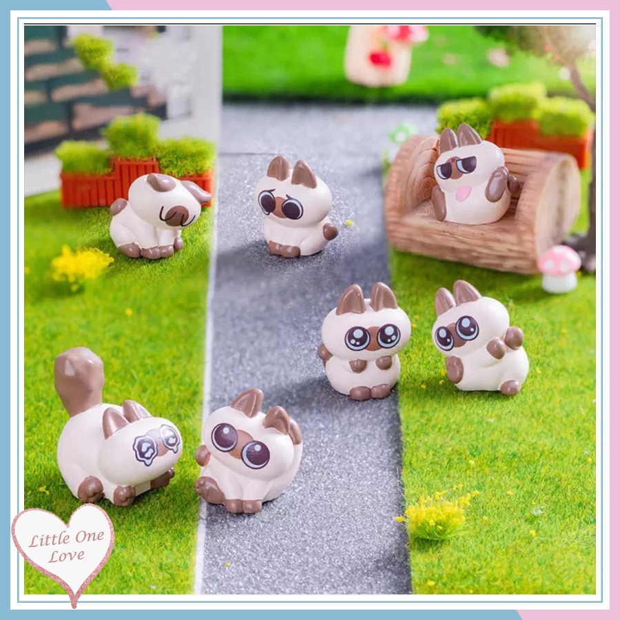 Azuki Cat Figurine เครื่องประดับตกแต่งขนาดเล็ก