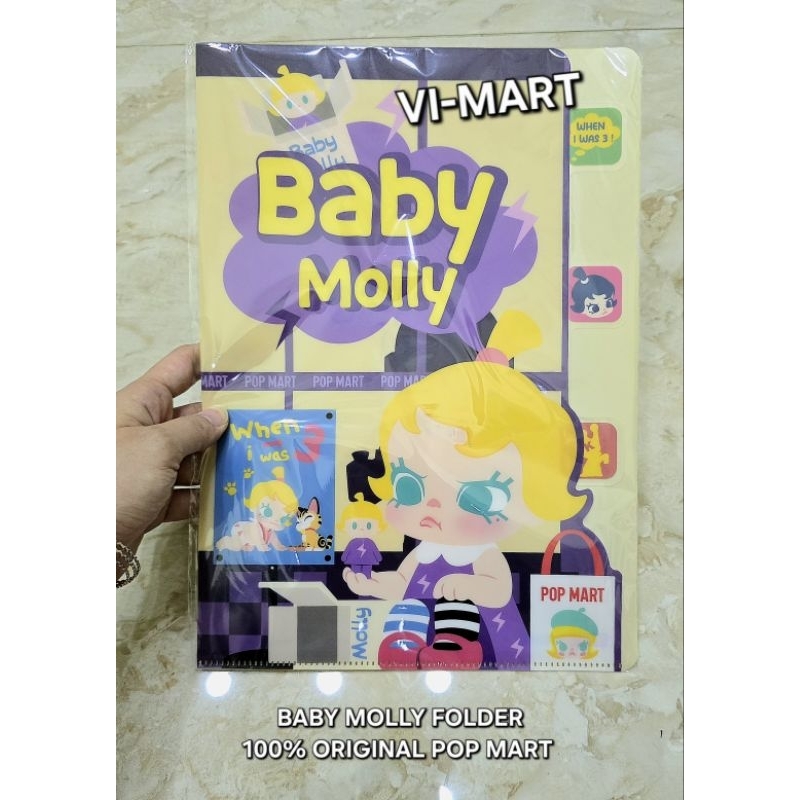 (หายาก) BABY MOLLY F0LDER - P0P MART ดั้งเดิม 100% สําหรับป้ายและกระดาษ - BEAUTIFUL FASHION GAMIS
