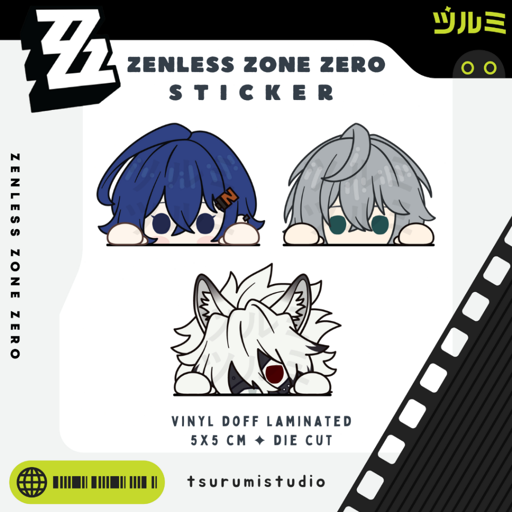 ZZZ Zenless Zone Zero Character Chibi Peeker Peeking Sticker / Ngintip Sticker by tsurumistudio