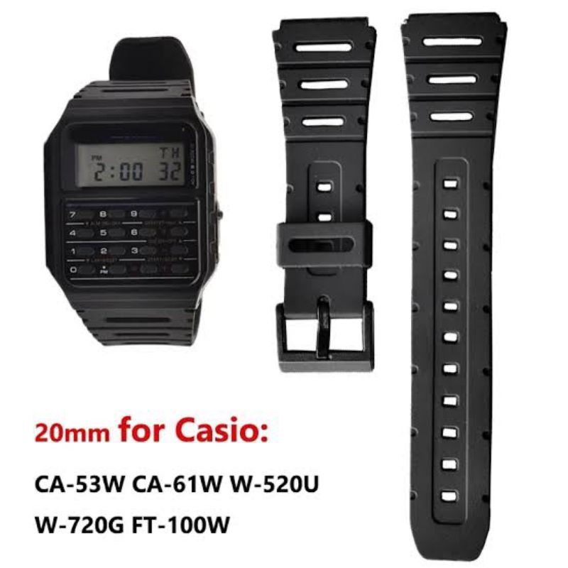 สายนาฬิกายาง Casio CA-53w สายนาฬิกา Casio CA 53 W สายยางเรซิน Casio