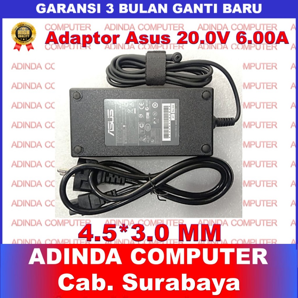 อะแดปเตอร์ชาร์จ Asus สําหรับ MSI GF63 Thin 10sc 11sc 20V 6A (4.5*3.0)